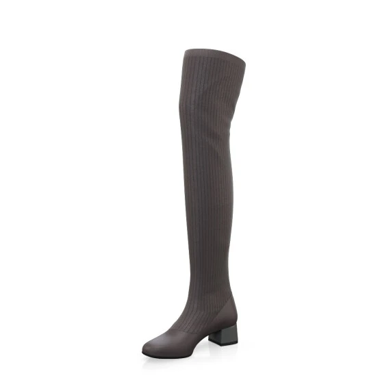 Bottes En Tricot Pour Femmes Au-dessus Du Genou 40872 2 Bottes En Tricot Pour Femmes Au-dessus Du Genou 40872 – Image 2