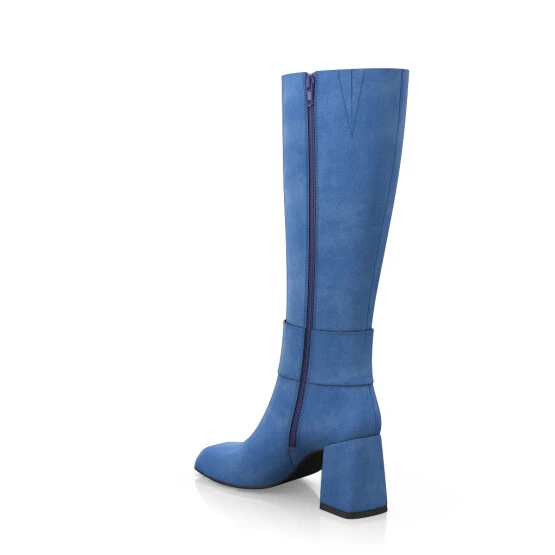 Bottes à Bout Carré, Plateforme Et Talon évasé 50231 4 Bottes à Bout Carré, Plateforme Et Talon évasé 50231 – Image 4