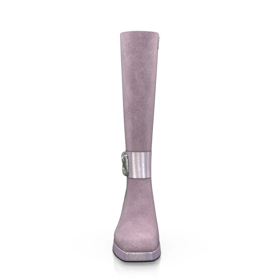 Bottes à Bout Carré, Plateforme Et Talon évasé 51743 1 Bottes à Bout Carré, Plateforme Et Talon évasé 51743