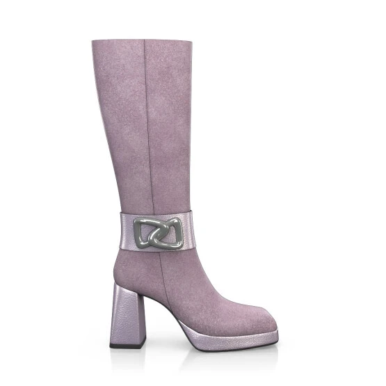 Bottes à Bout Carré, Plateforme Et Talon évasé 51743 7 Bottes à Bout Carré, Plateforme Et Talon évasé 51743 – Image 7